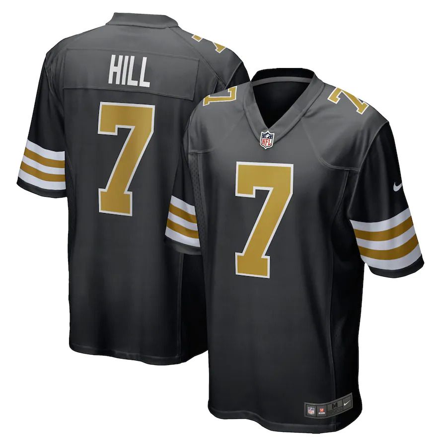 Men New Orleans Saints 7 Taysom Hill Nike Black Alternate Game NFL Jersey